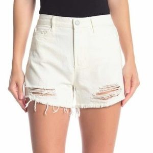 Articles Of Society Womens White Denim Shorts